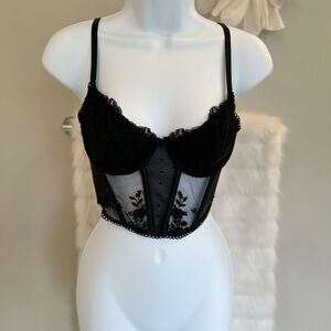 Elegant Black Lace Bustier